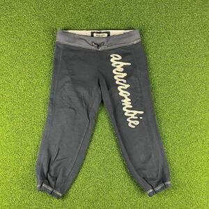 Vintage Y2K Abercrombie & Fitch Navy Patchwork Capri Sweats Sz S